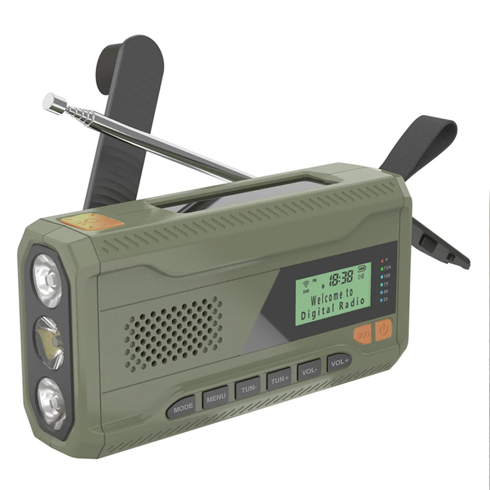 APWIKOGER Hand Crank Emergency Radio Flashlight BT Speaker