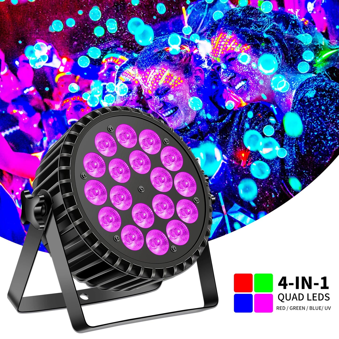U'King 4in1 RGBWA UV LED Par Light DMX Stage Lighting