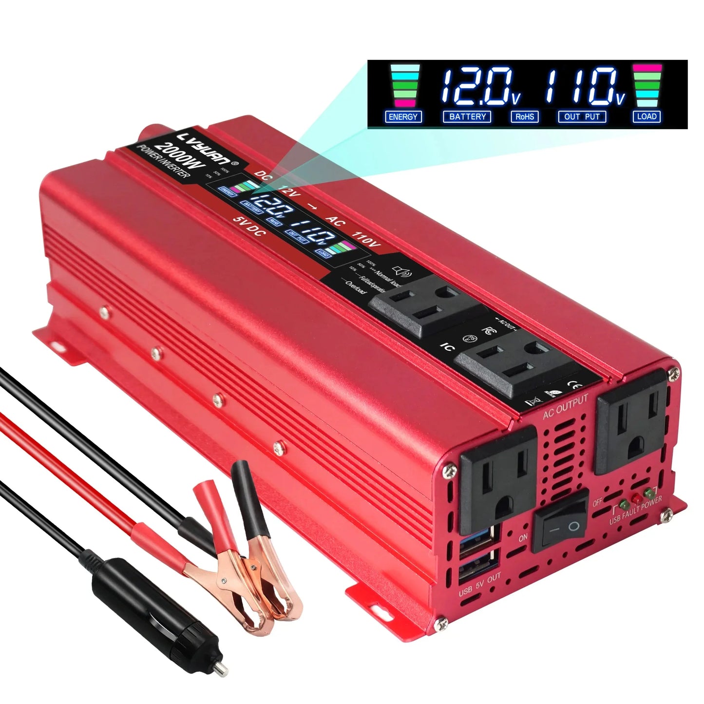 Foval DC To AC Inverter 1500W 2000W 2600W For Vehicles