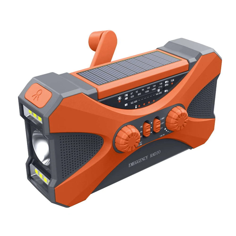 Hignconcerned Portable 10000mAh Solar Radio Hand Crank LED