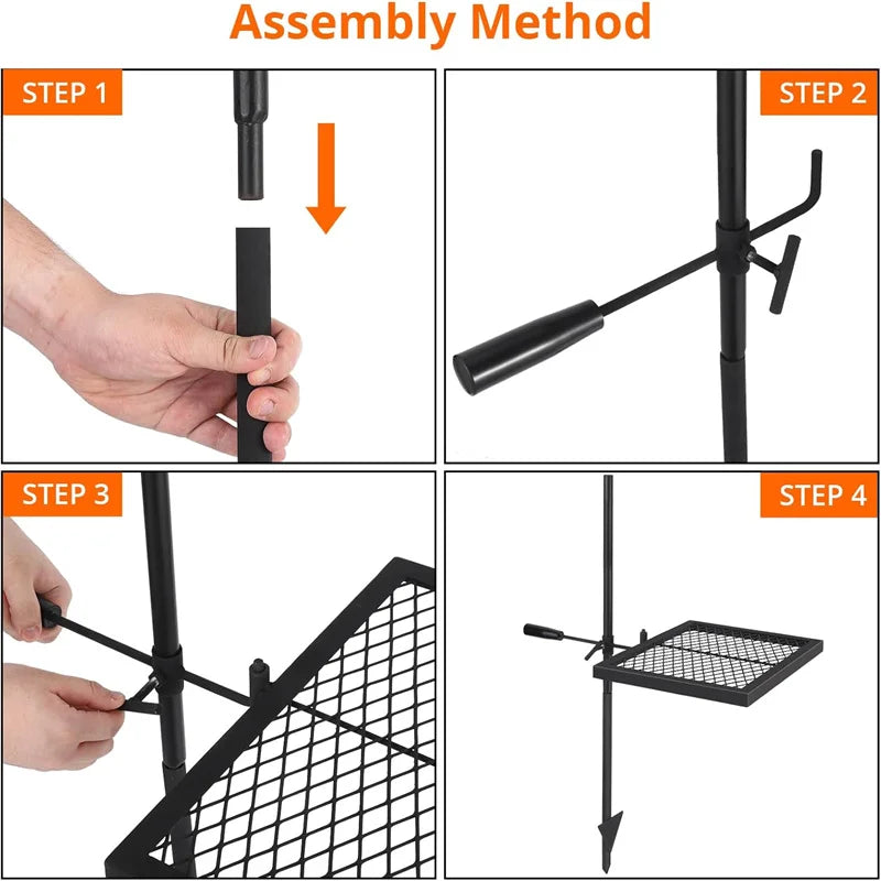 HiMISSCN Swivel Campfire Grill Grate Stainless Steel