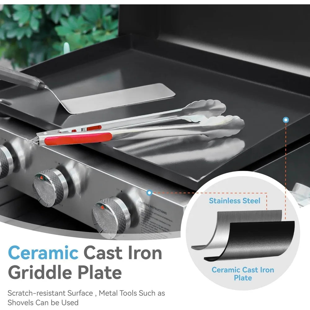 Trail Harbor Portable Griddle Tabletop Ceramic Coated Cast