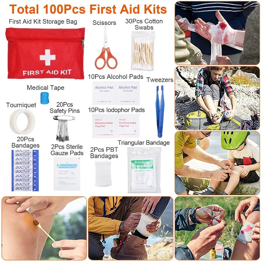 125Pcs Survival Kit Emergency Gear Outdoor Adventure