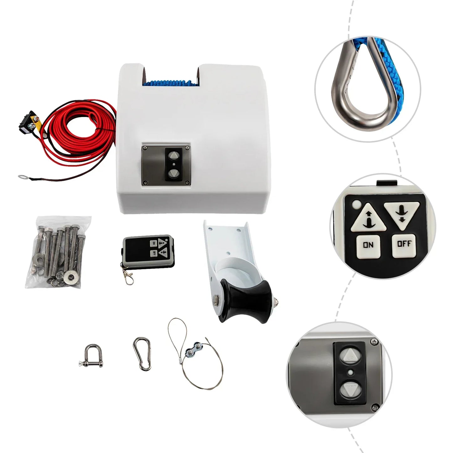 Electric Anchor Winch 12V 45LBS With Remote Controller