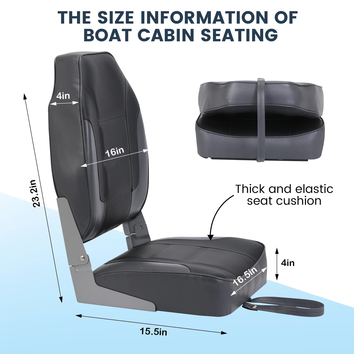 Hign-Concerned 2 Pack High Back Folding Fishing Boat Seats