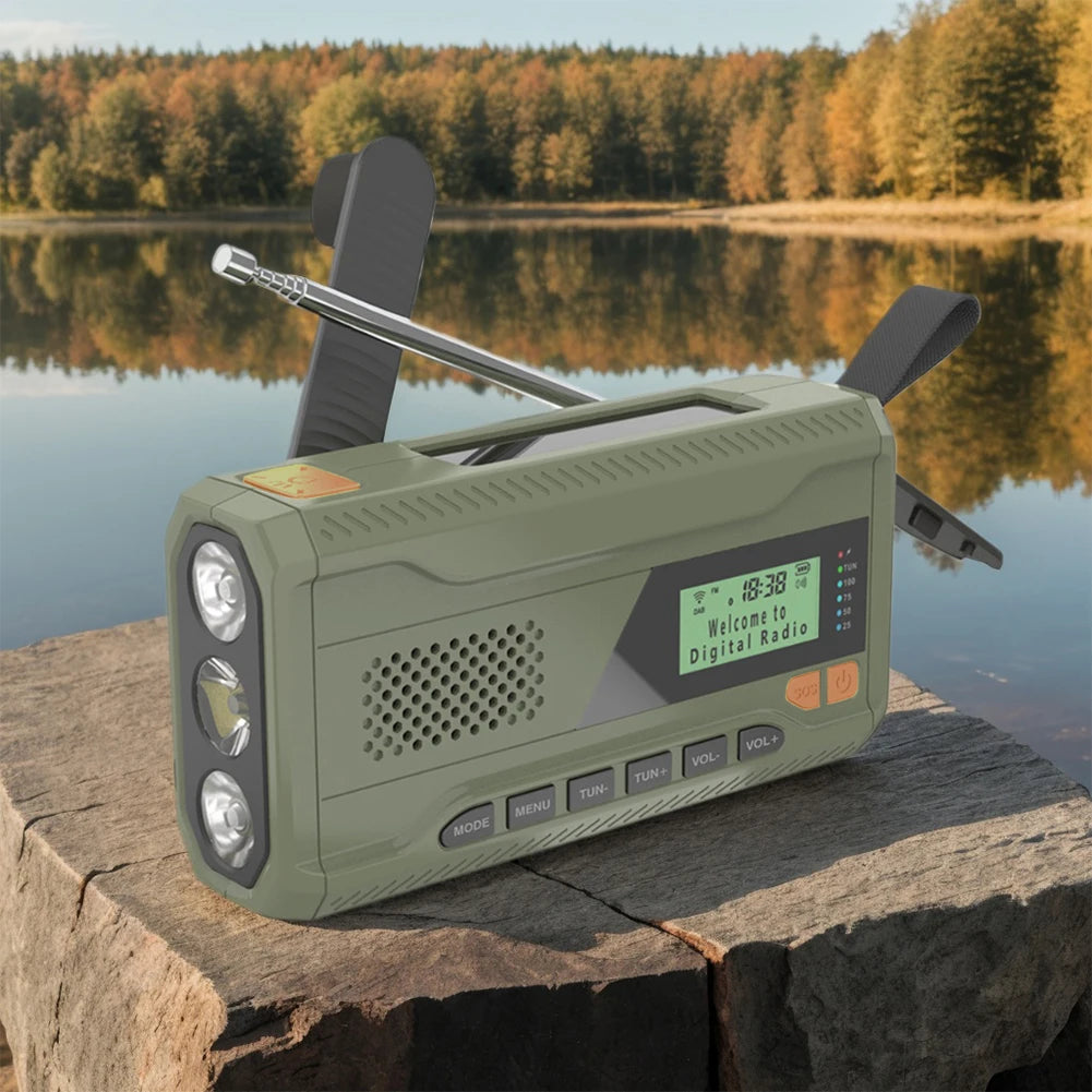 APWIKOGER Hand Crank Emergency Radio Flashlight BT Speaker