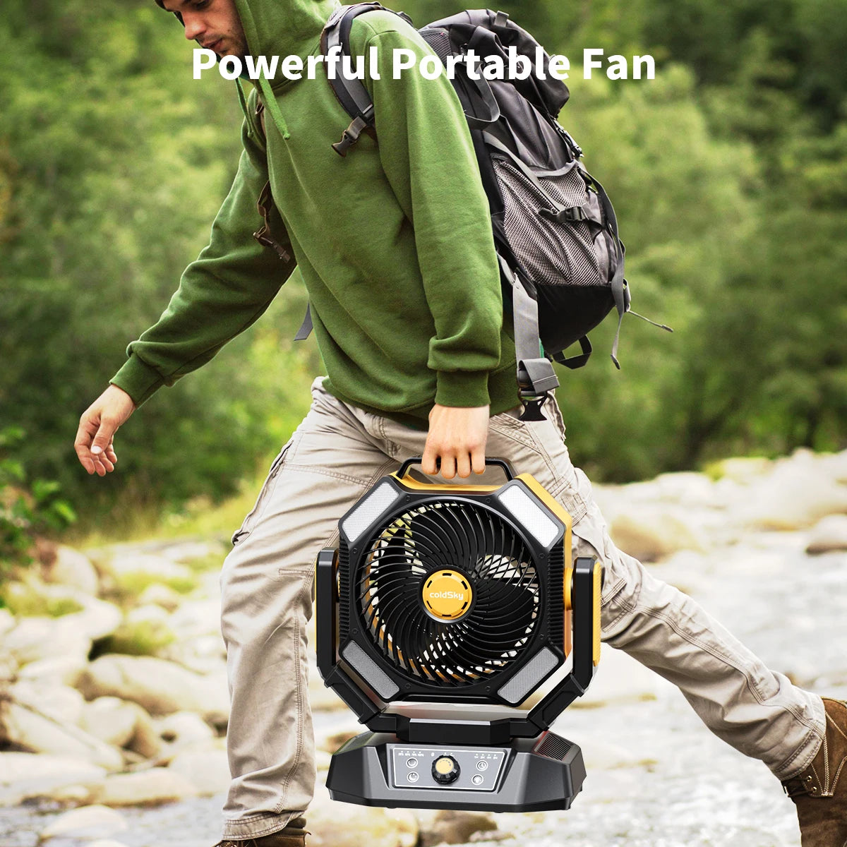 Portable Camping Fan 40000mAh LED Lantern Remote 8 Speeds