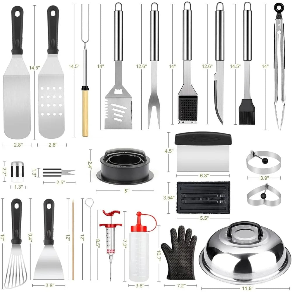 XMSJCN 144 Pieces Griddle Accessories Kit BBQ Tools