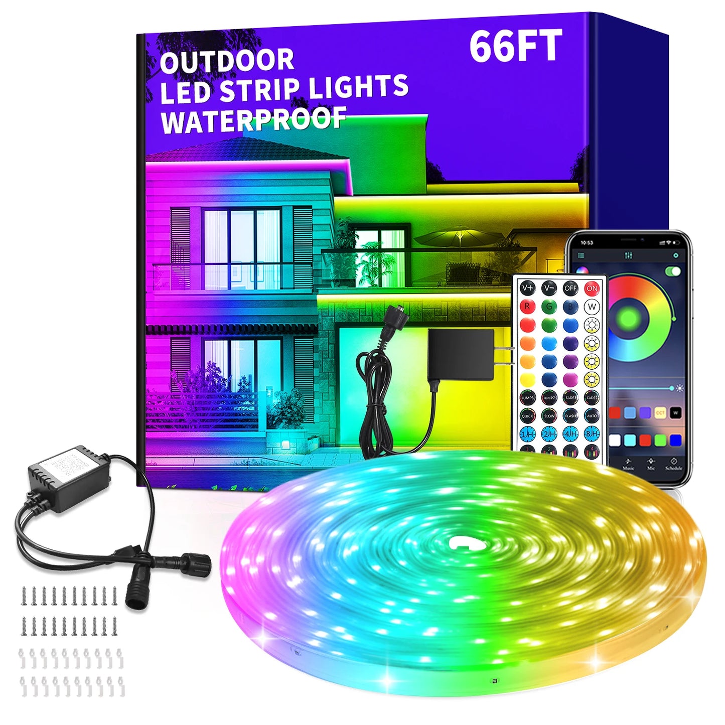 Outdoor LED Strip Lights IP68 Waterproof With Remote Control