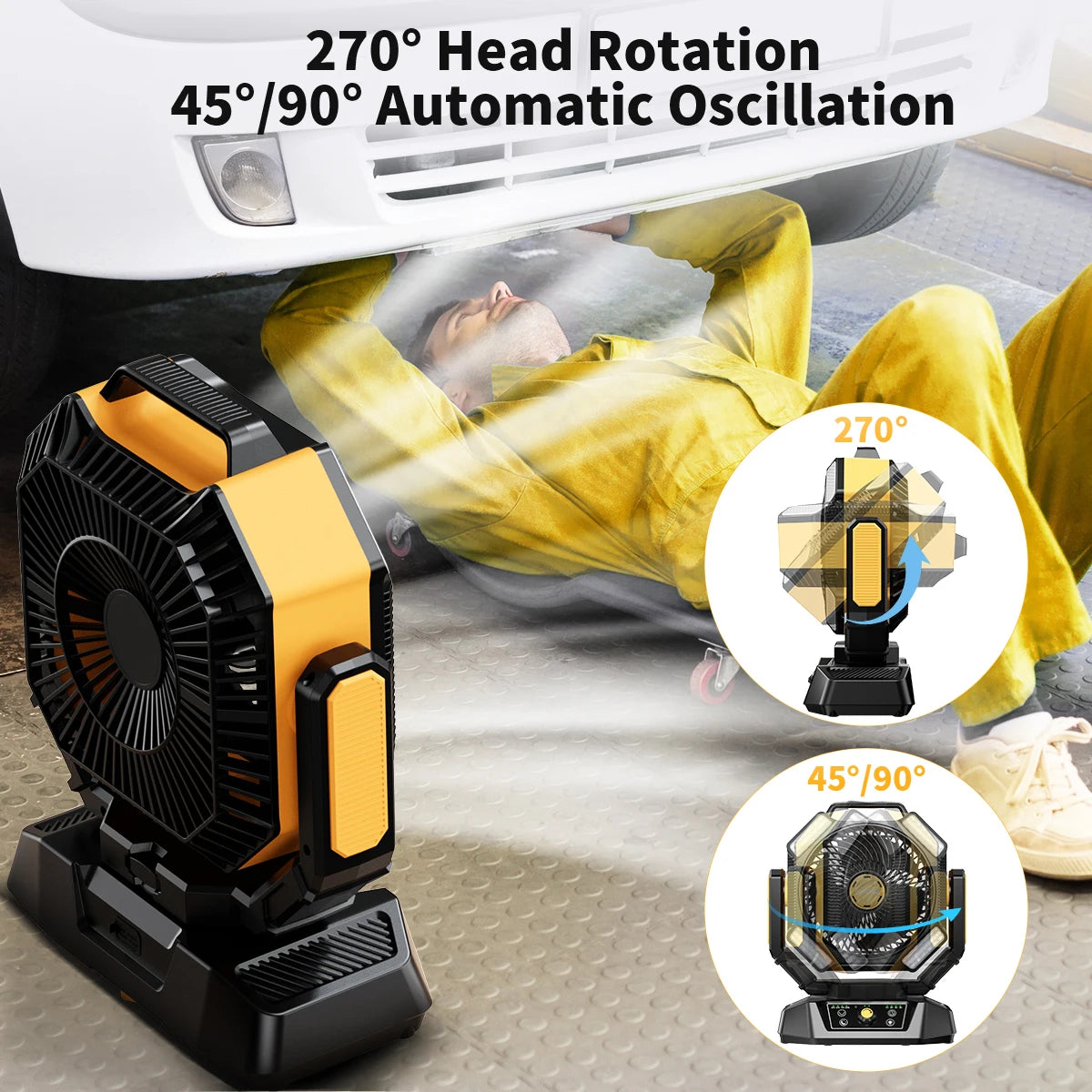 Portable Camping Fan 40000mAh LED Lantern Remote 8 Speeds