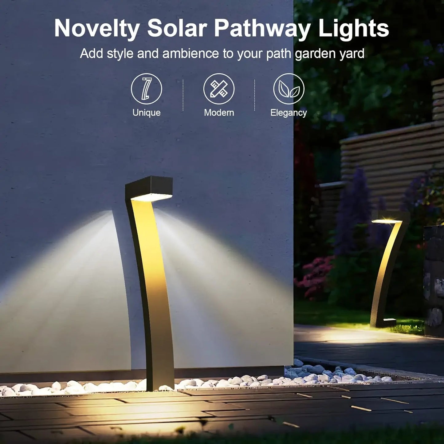 KPSTEK Solar Outdoor Lights Pathway Garden LED Auto On Off