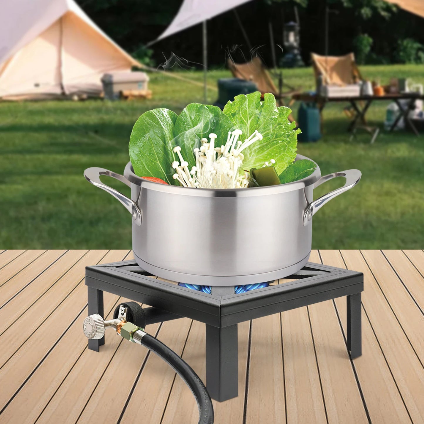 8000W Portable Single Burner Gas Stove For Camping BBQ