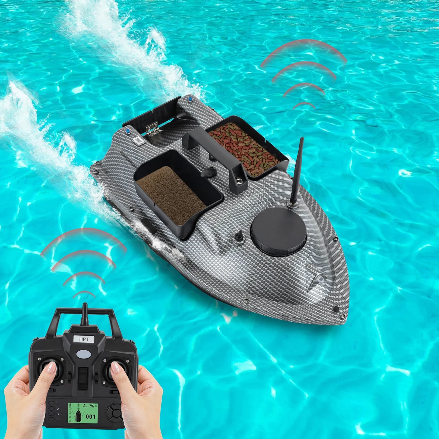 GPS Fishing Bait Boat Remote Control Dual 390 Motors