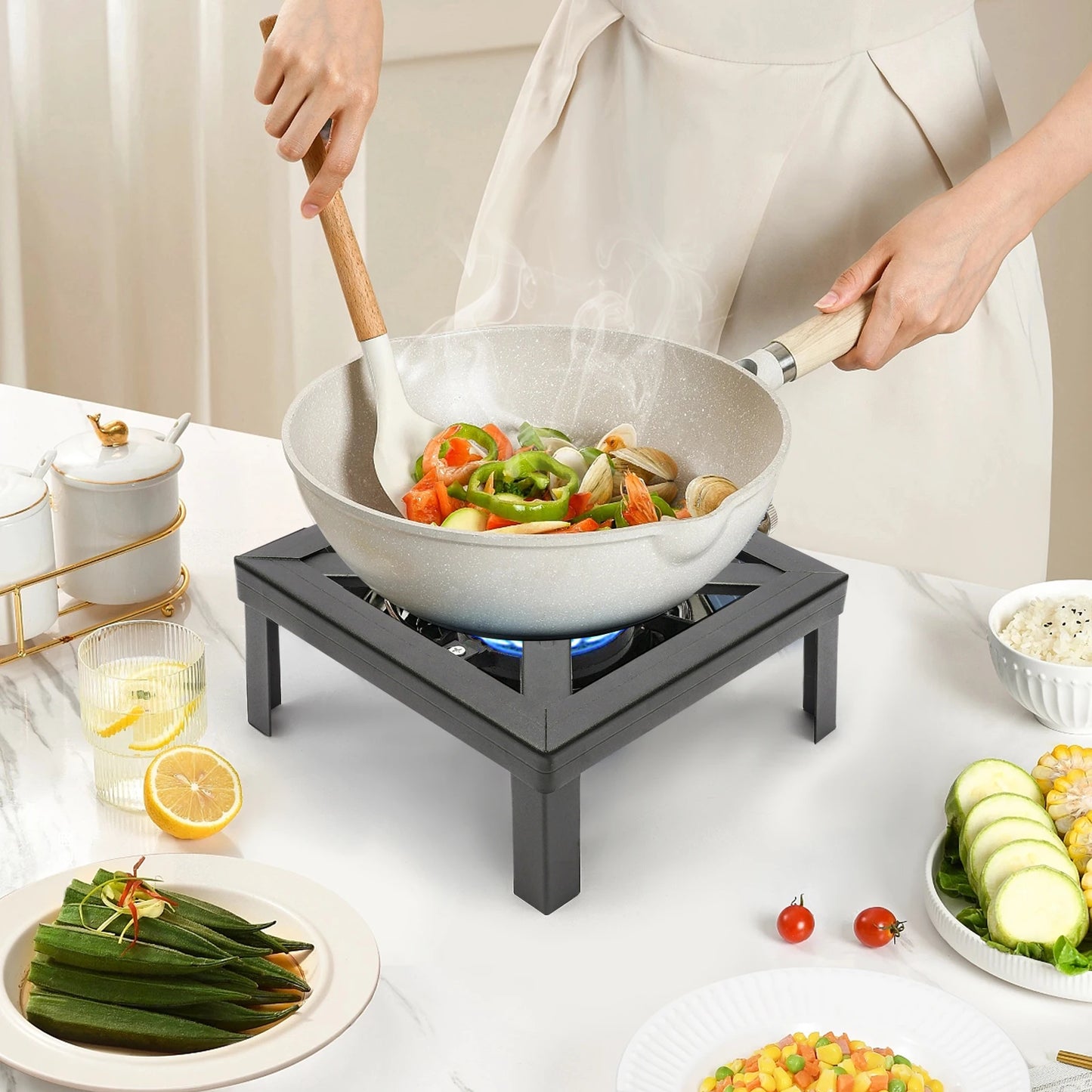 8000W Portable Single Burner Gas Stove For Camping BBQ