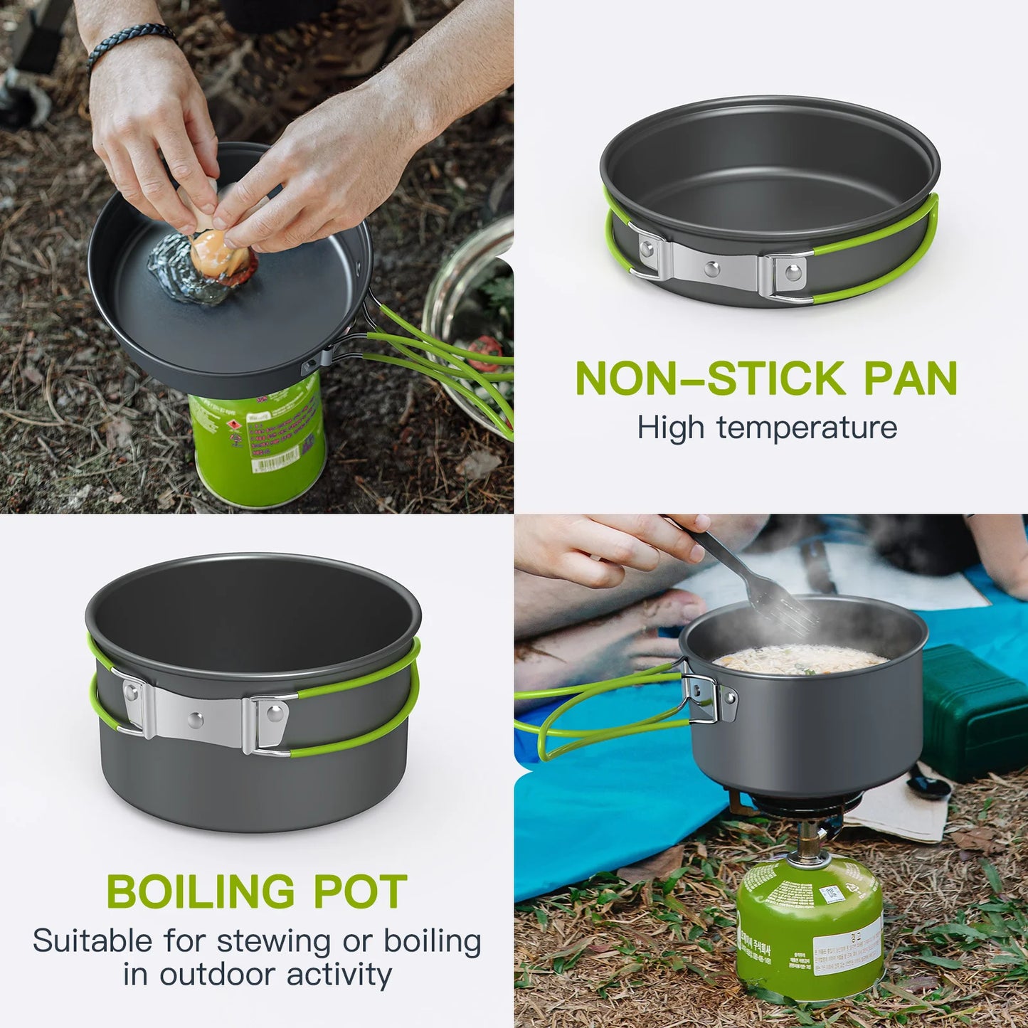 Portable Camping Cookware Set For 2 People Tableware