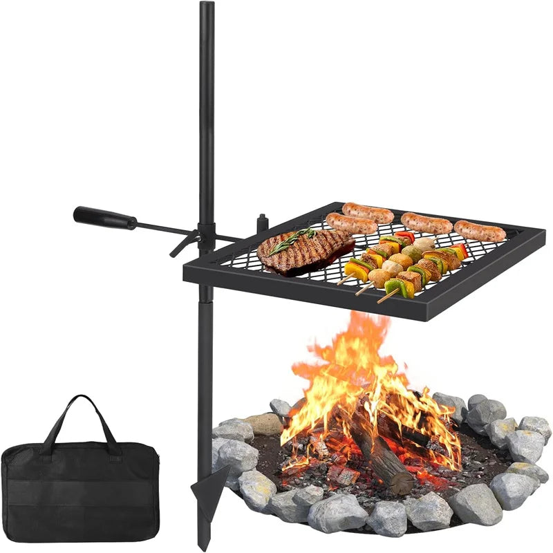 HiMISSCN Swivel Campfire Grill Grate Stainless Steel