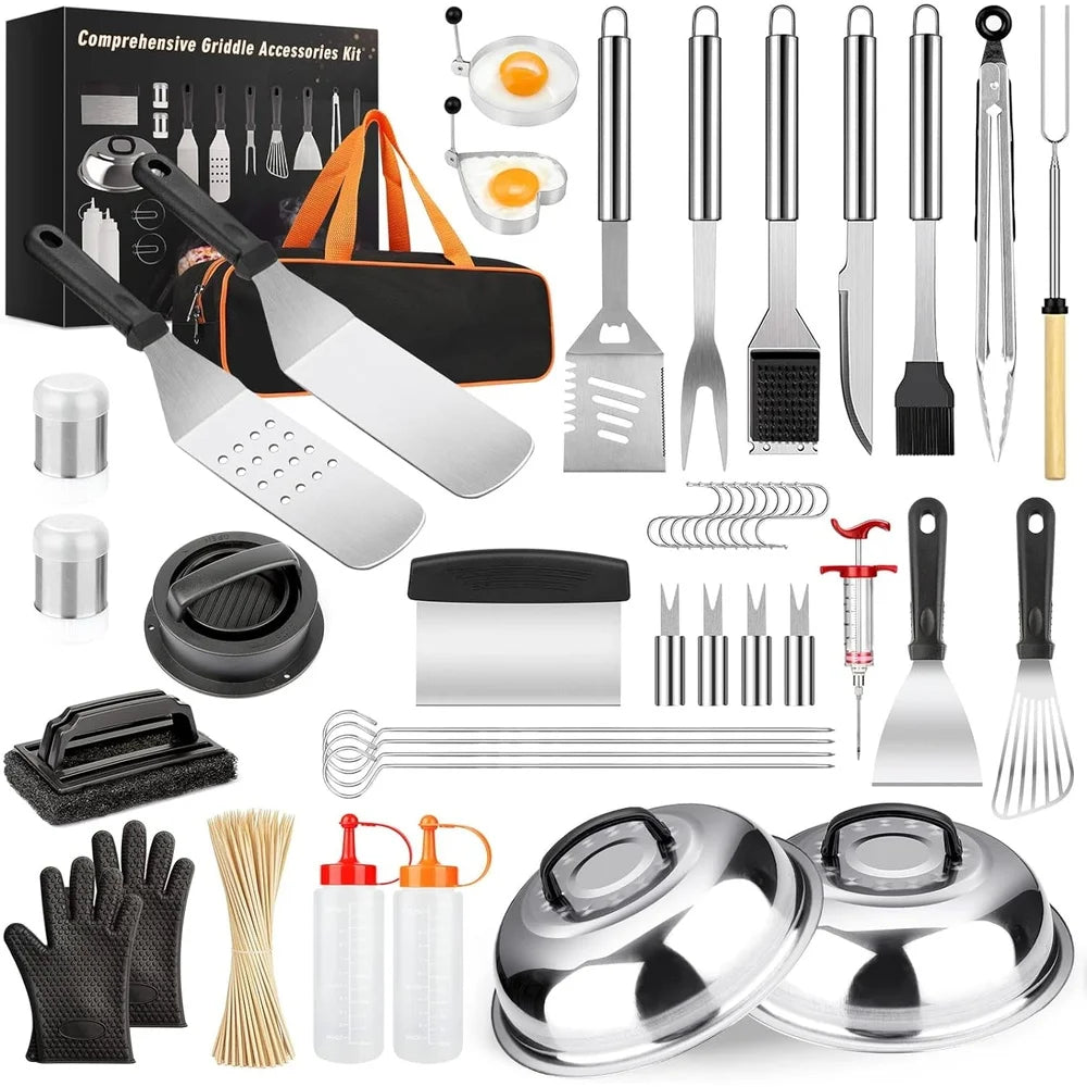 XMSJCN 144 Pieces Griddle Accessories Kit BBQ Tools