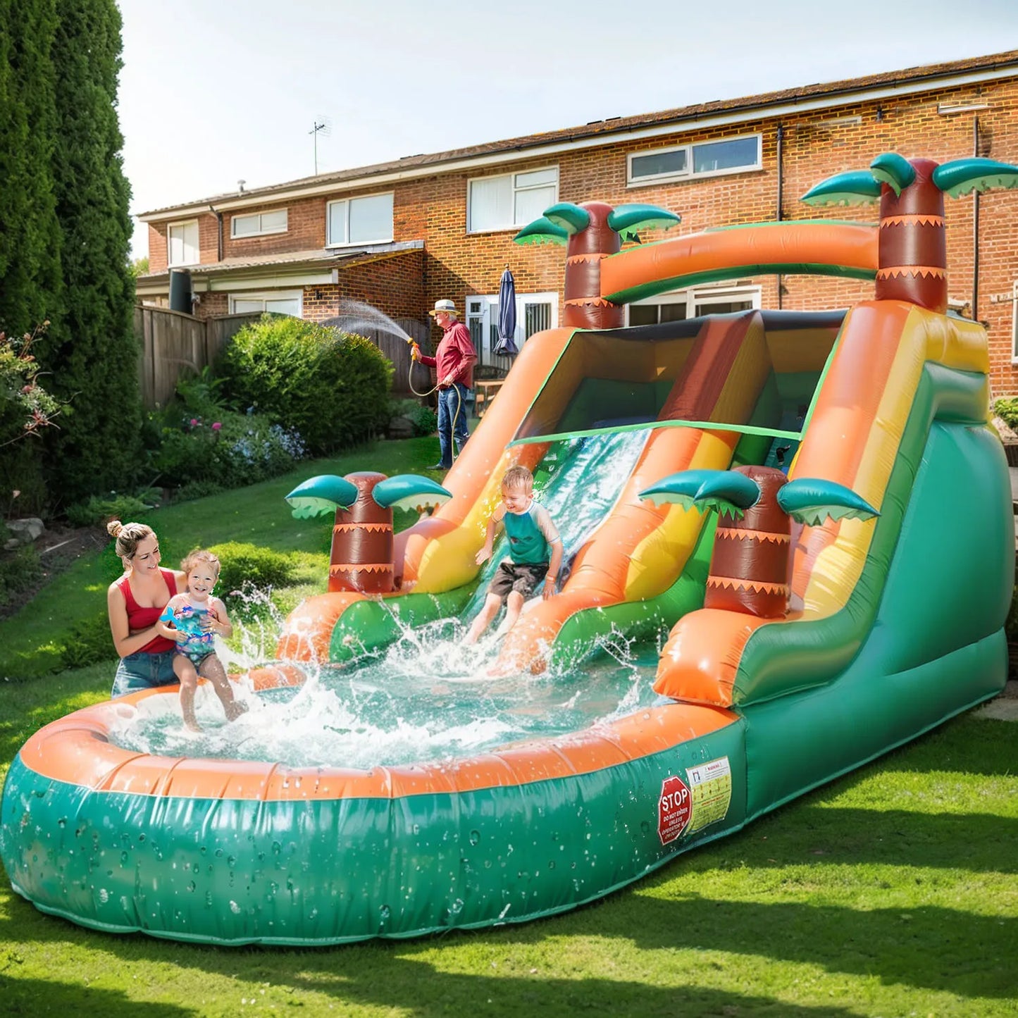 King Inflatable Water Slide Pool Bounce House For Outdoors