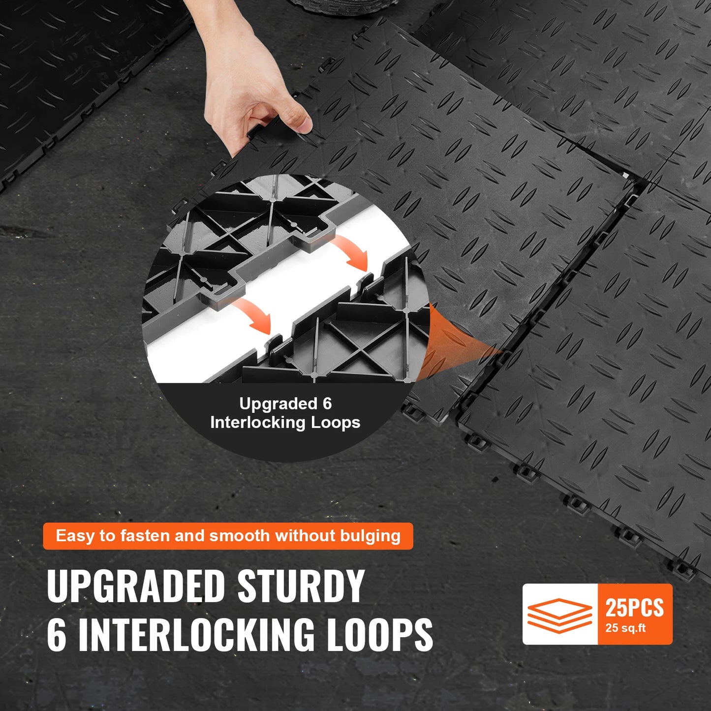 SucceBuy Interlocking Garage Tiles Non Slip Floor Covering