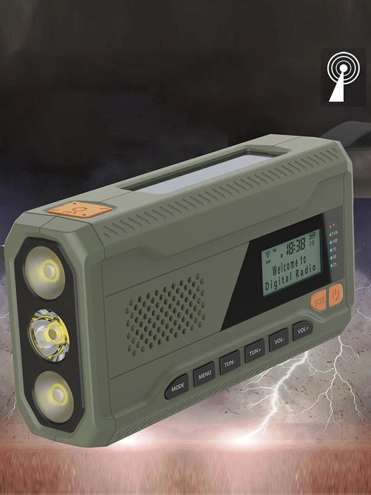 APWIKOGER Hand Crank Emergency Radio Flashlight BT Speaker