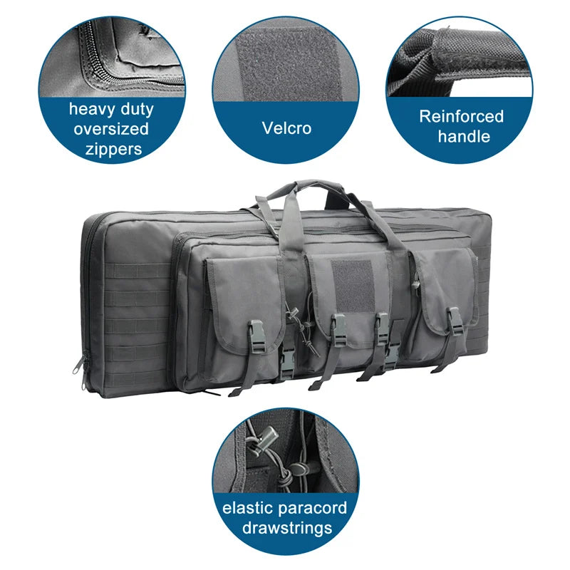 LQARMY Tactical Double Rifle Case Molle Sniper Airsoft Bag