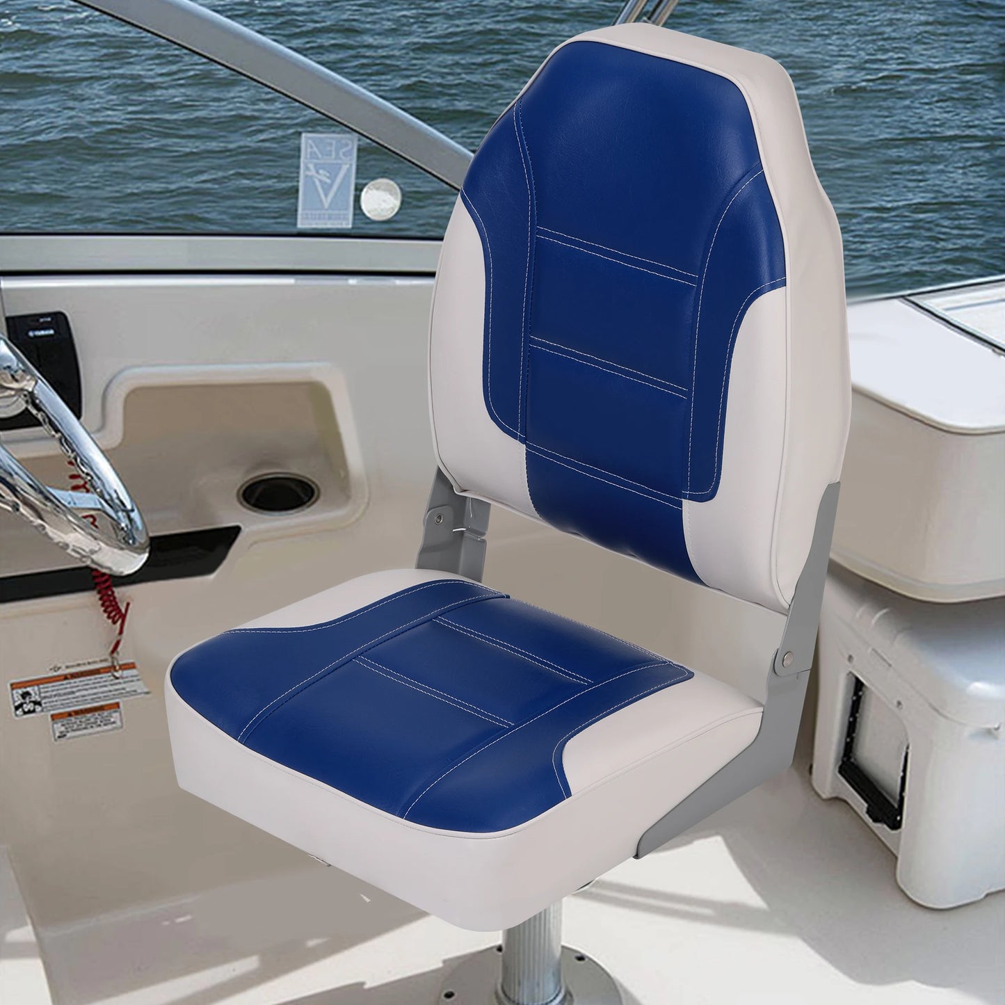 Hign-Concerned 2 Pack High Back Folding Fishing Boat Seats