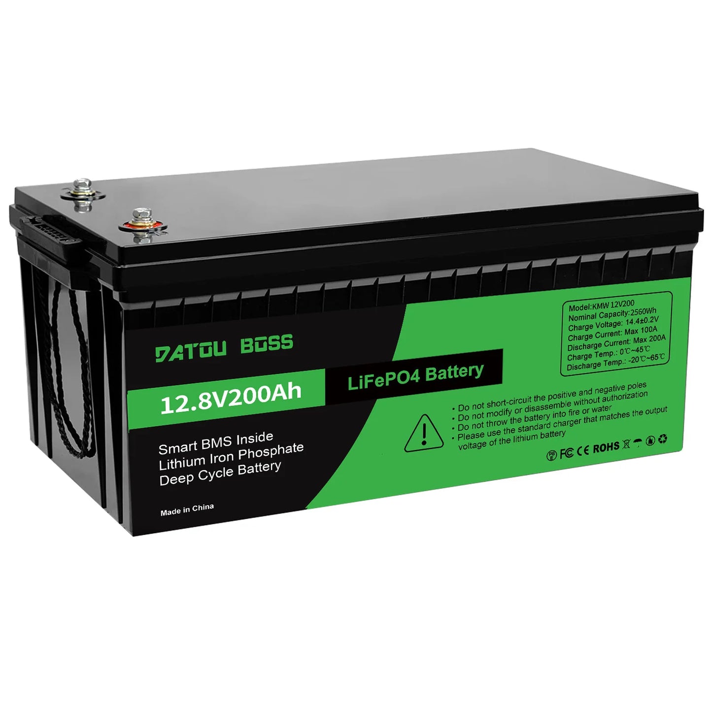 DATOUBOSS 12V 100Ah LiFePO4 Battery With 100A BMS High Cycle
