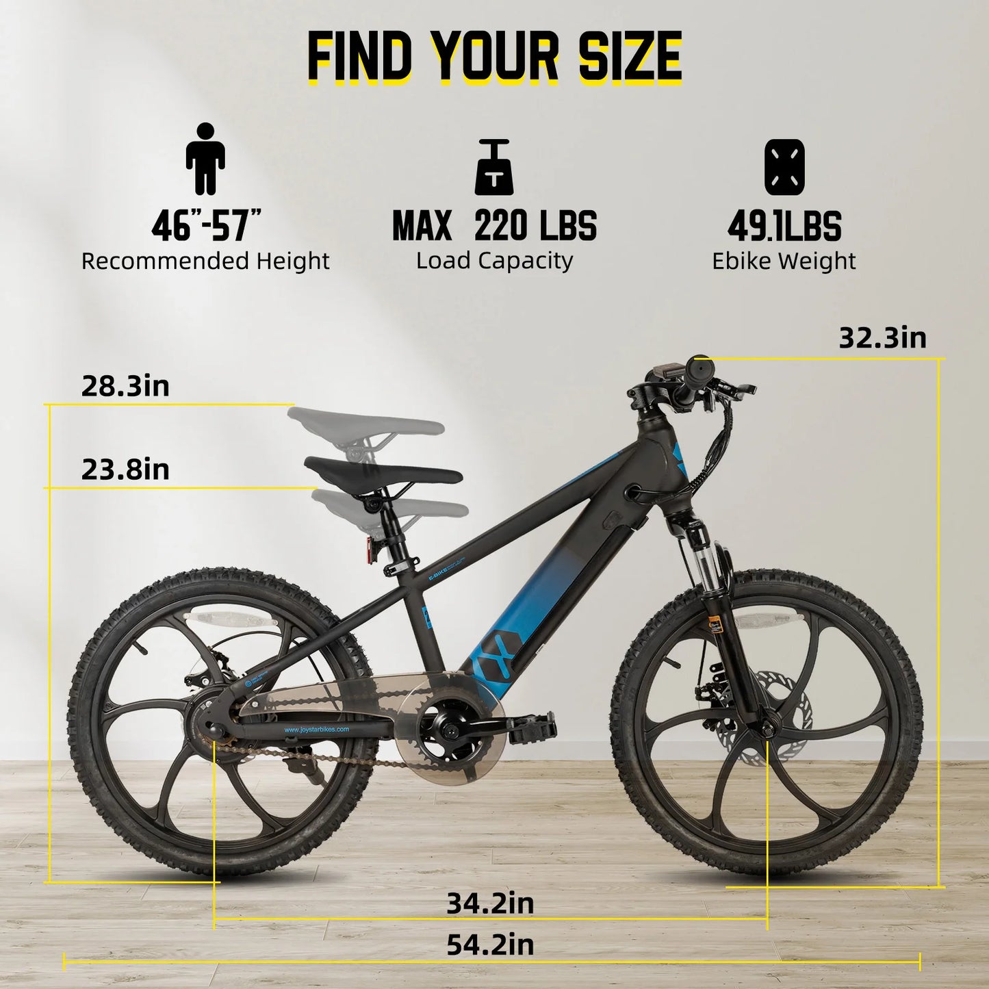 JOYSTAR Electric Bike For Kids Teens 250W Motor 15 Miles