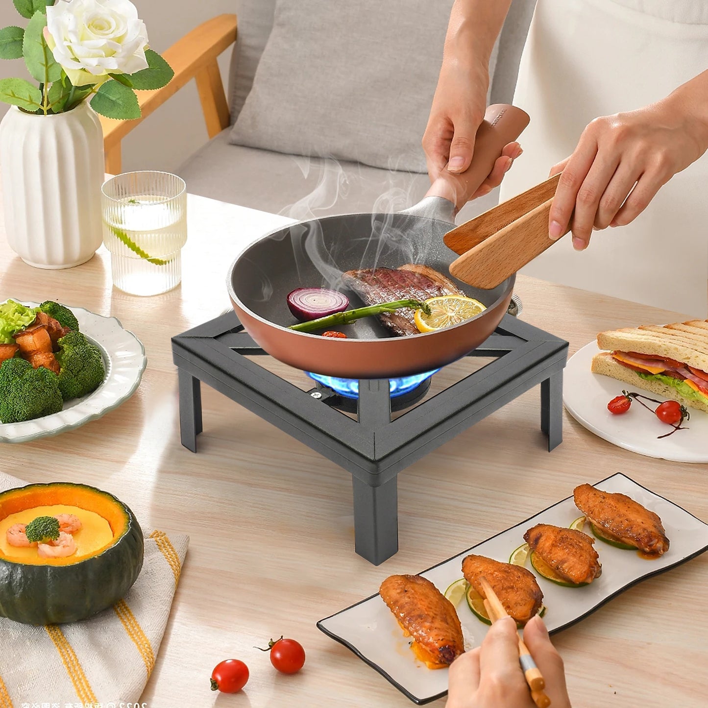 8000W Portable Single Burner Gas Stove For Camping BBQ