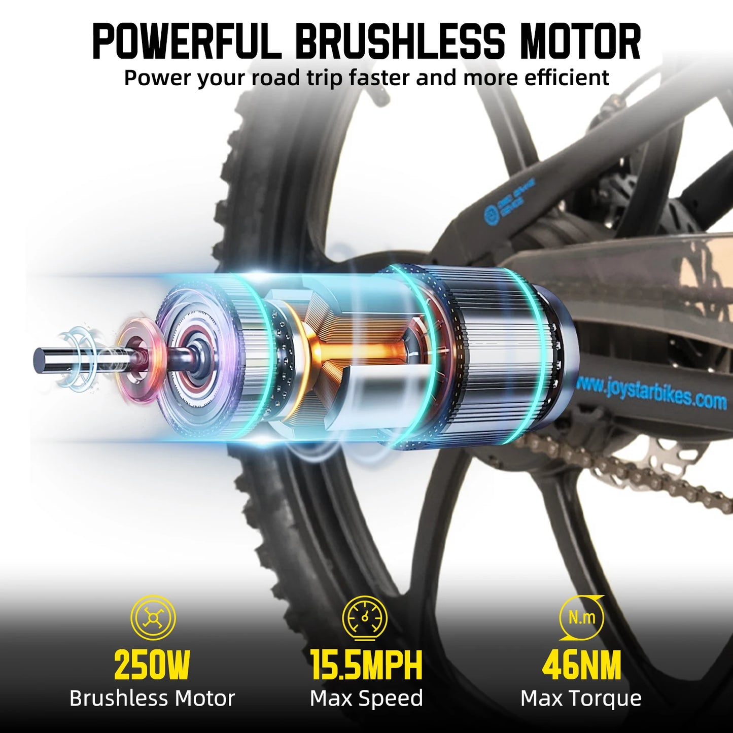 JOYSTAR Electric Bike For Kids Teens 250W Motor 15 Miles