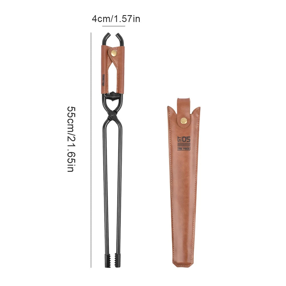 APWIKOGER Camping Fire Poker BBQ Leather Cover Bonfire Clip