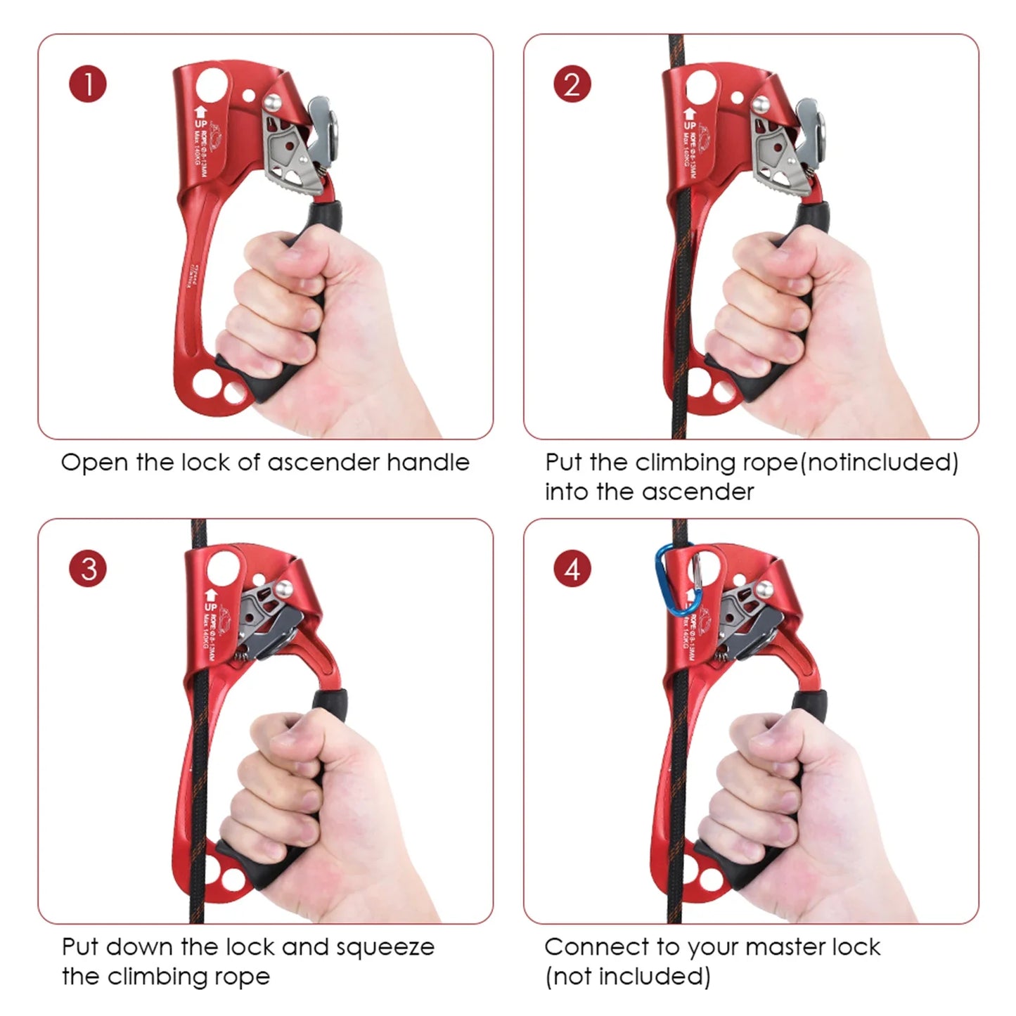 LIXADA Hand Ascender Aluminum Magnesium Alloy Climbing Gear