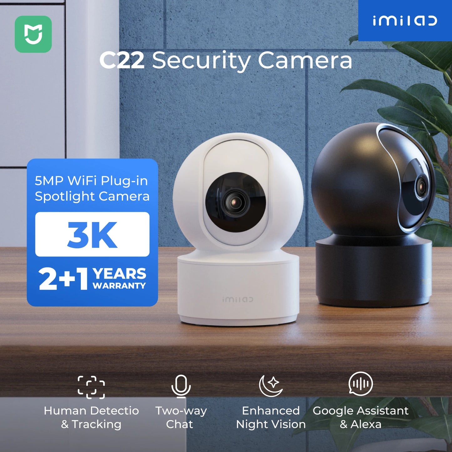 IMILAB C22 AI Detection Indoor Security Camera 3K WiFi6
