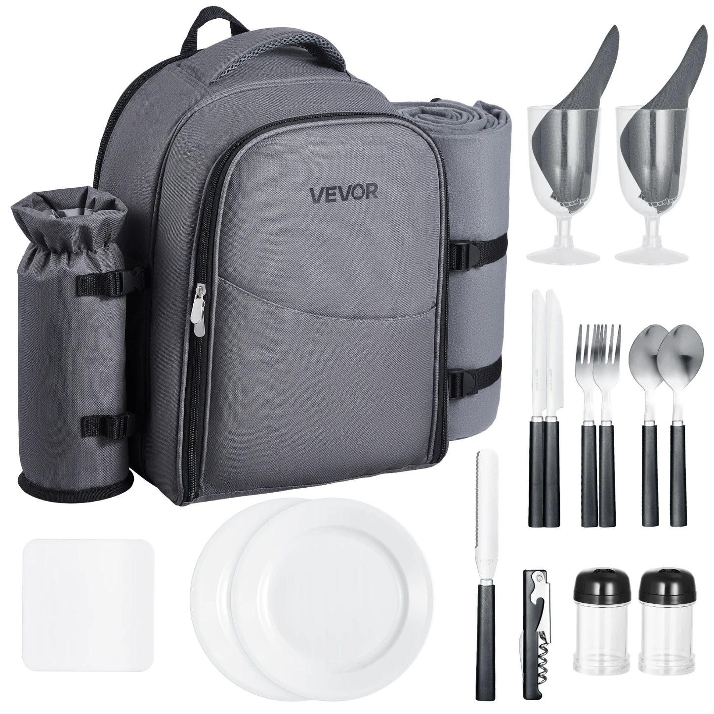 VEVOR Picnic Backpack With Detachable Bottle Holder Plates