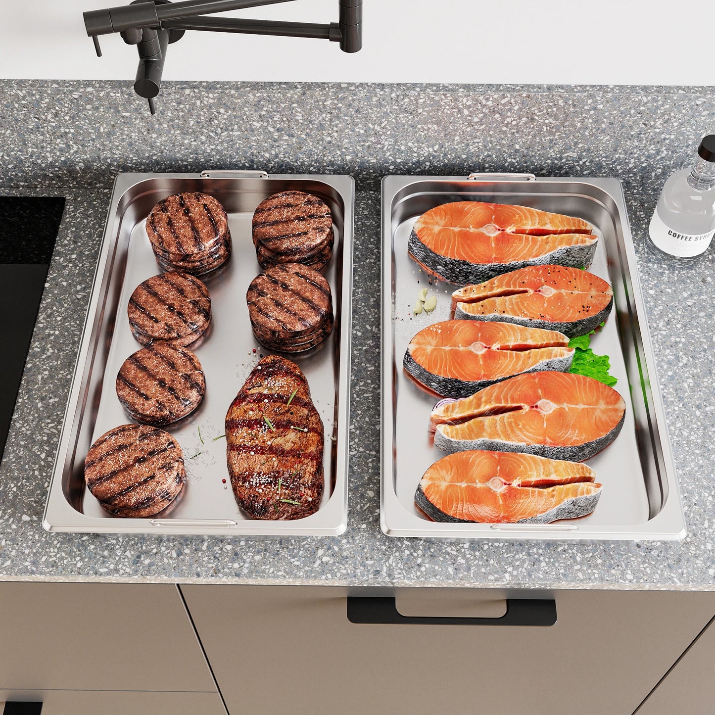Six Pack Hotel Pan NSF Certified Commercial Stainless Steel