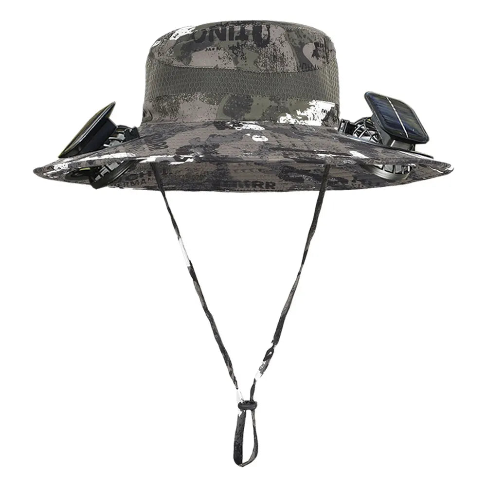 Craft of Weaving Tat Solar Fan Sun Hat With CoolingFans