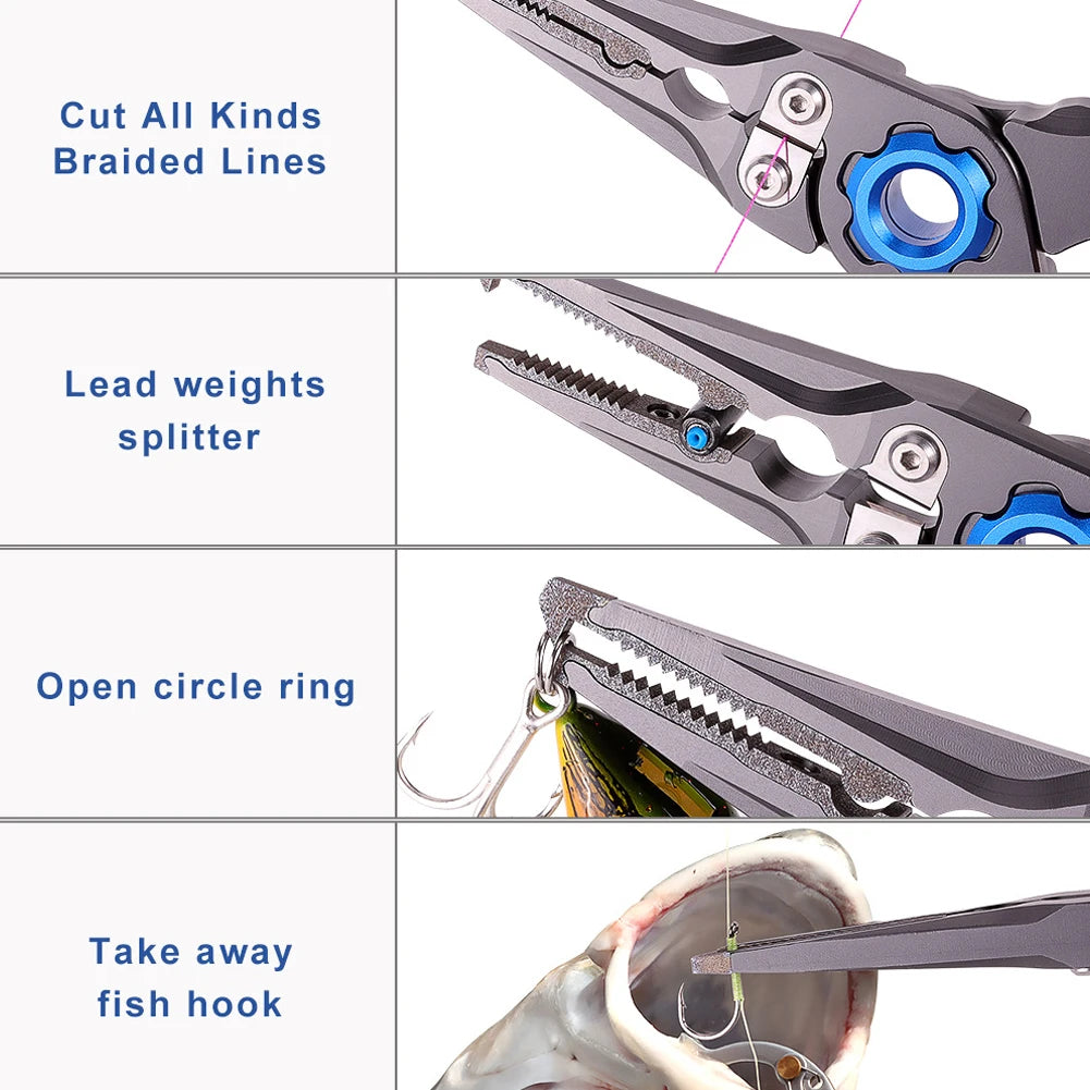 Fish Hook Remover Fishing Pliers Braid Line Cutter Tool