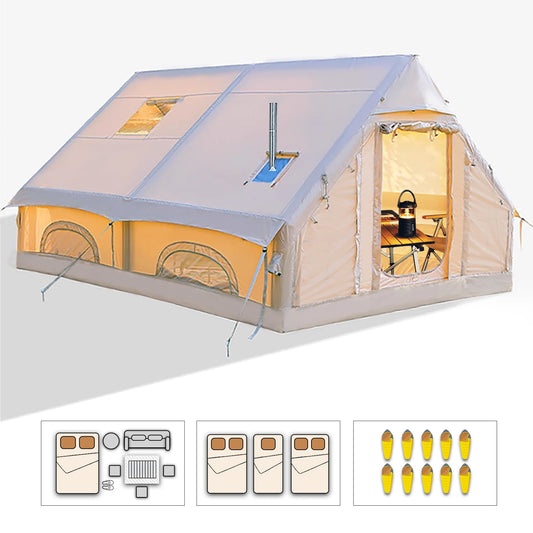Building Inflatable Camping Tent Portable Hand Pump 8 Users