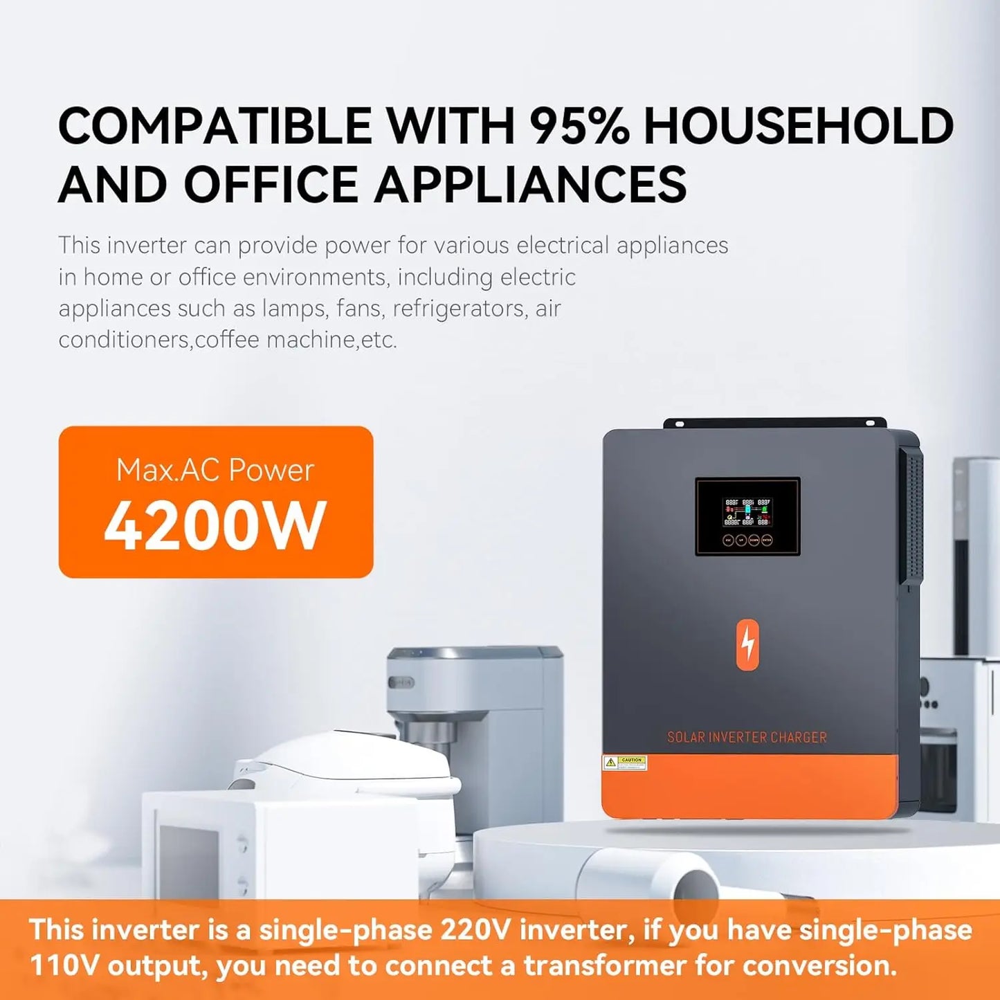 PowMr Hybrid Inverter 6.2KW 120A MPPT 24V 48V To 230V