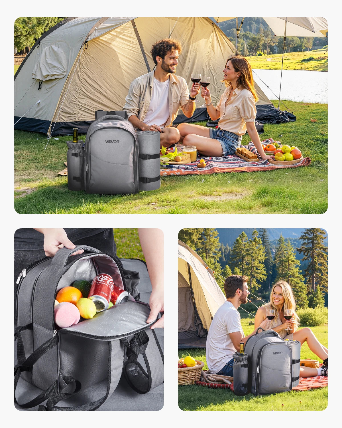 VEVOR Picnic Backpack With Detachable Bottle Holder Plates