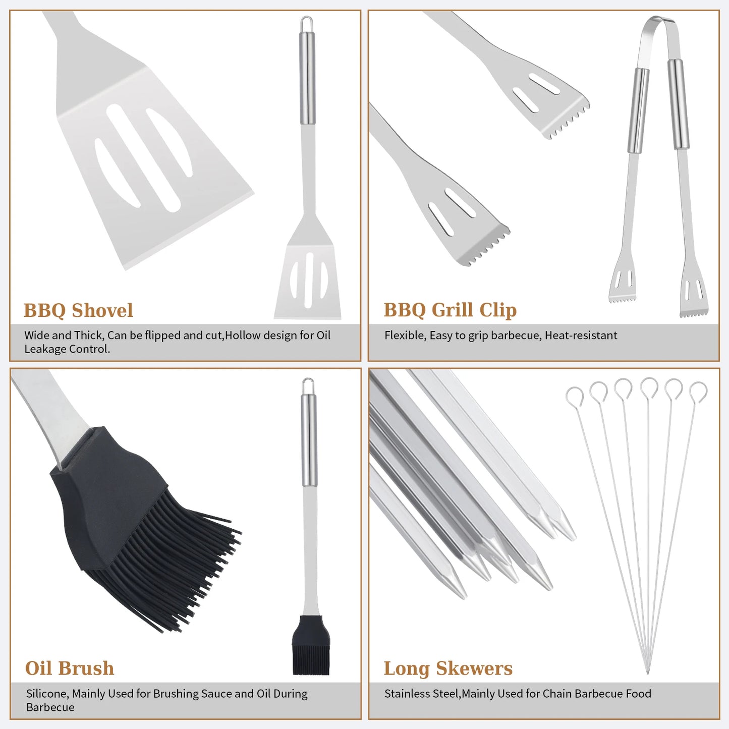 Guangdong CN Stainless Steel 20 Piece Barbecue Utensil Set