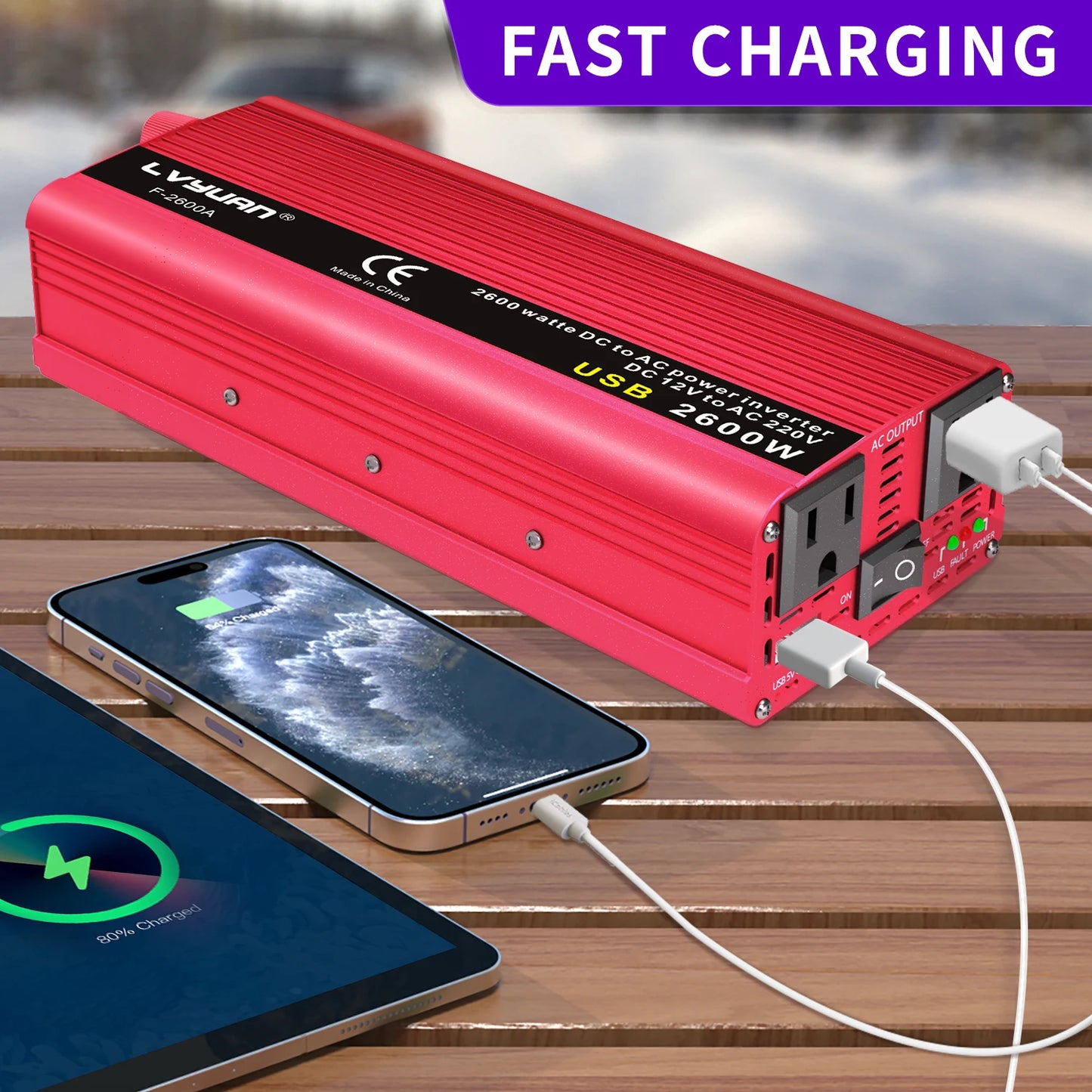Foval DC To AC Inverter 1500W 2000W 2600W For Vehicles