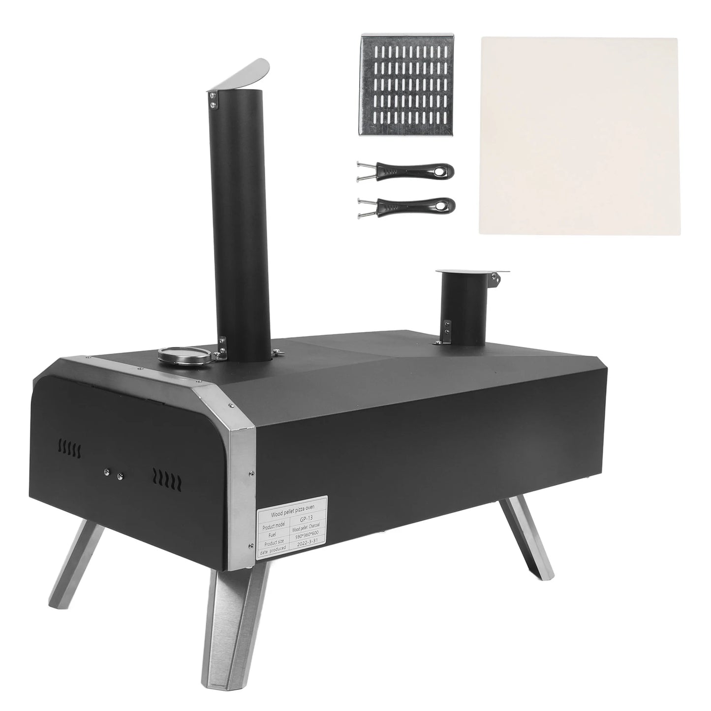 Romellar Outdoor Pizza Oven Wood Fired Portable Steel