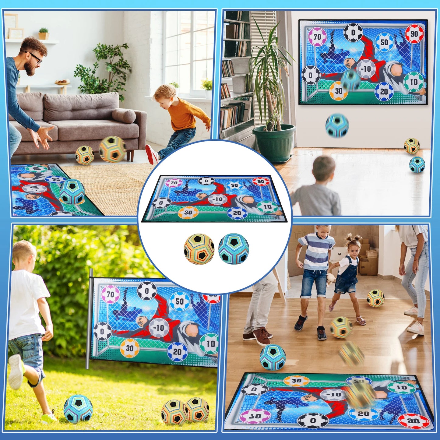 VATOS Foldable Football Ball Game Set For Kids Indoor Soccer