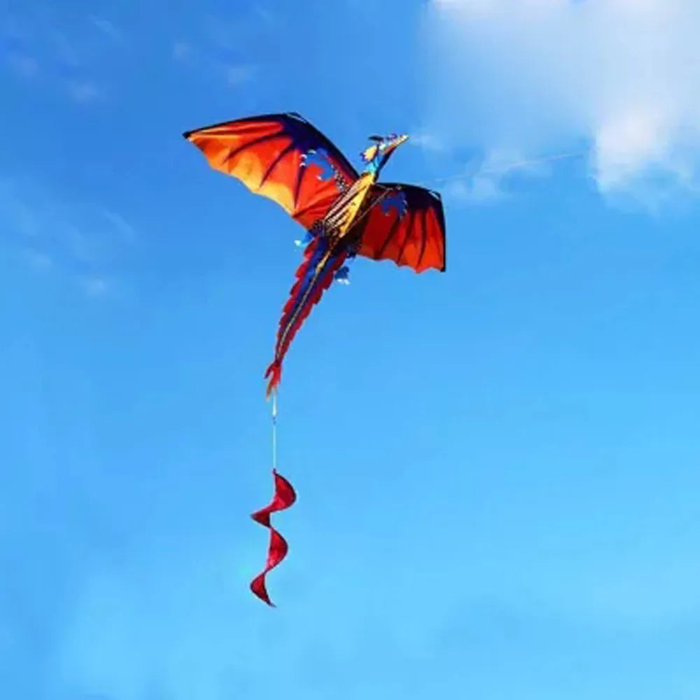 3D Dragon Kite Kids Outdoor Flying Toy With Tail Fun