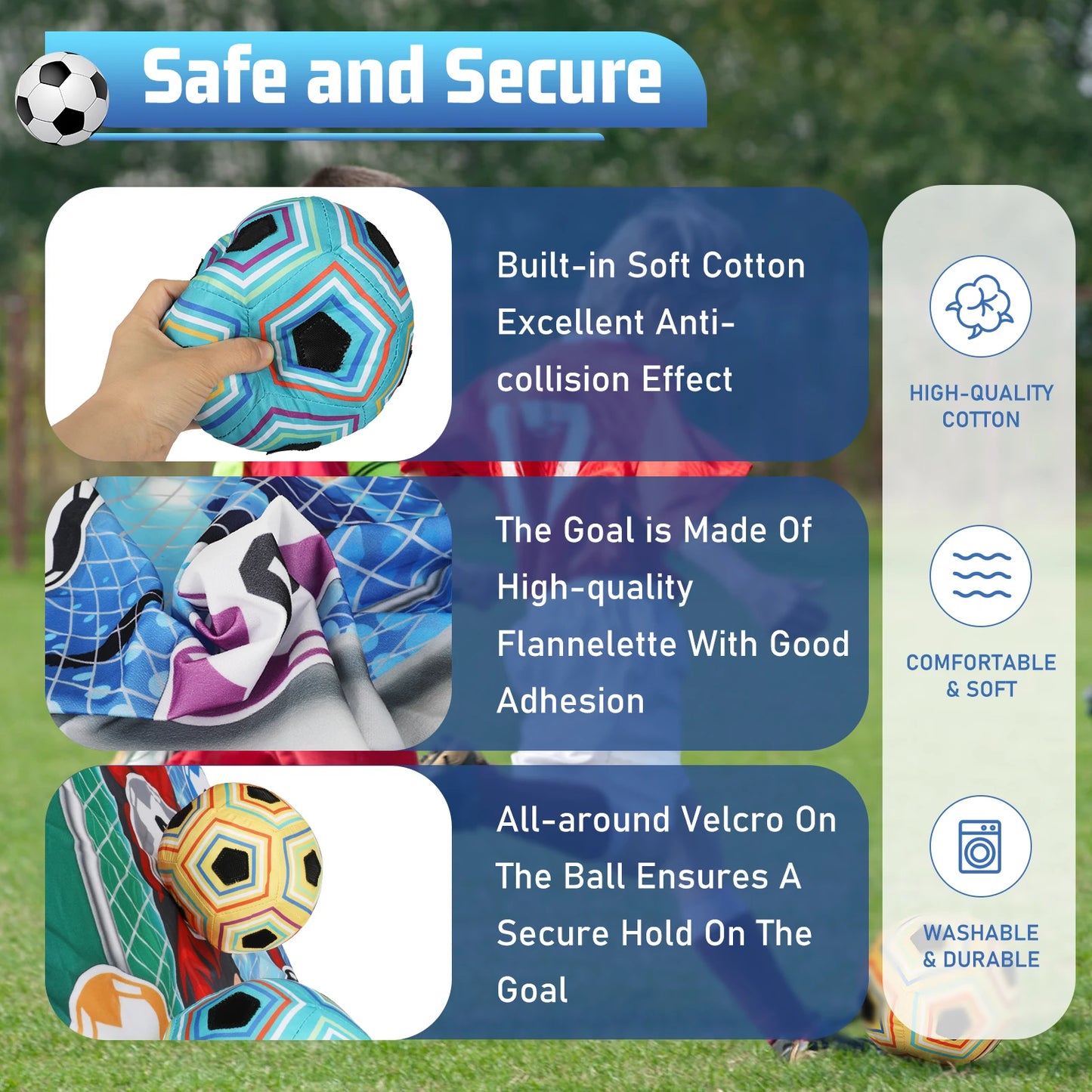 VATOS Foldable Football Ball Game Set For Kids Indoor Soccer