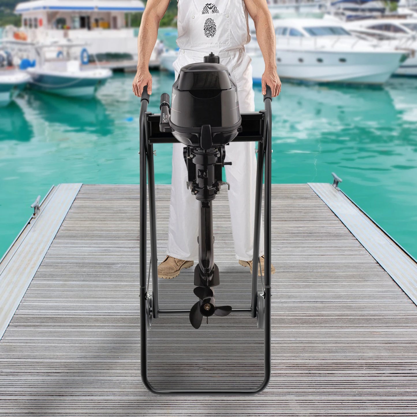 Hignconcerned Folding Outboard Boat Motor Cart Heavy Duty