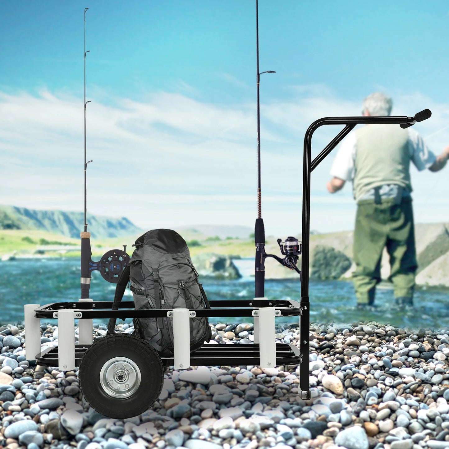 Hign Concerned Fishing Cart High Carbon Steel 198 Lbs Load