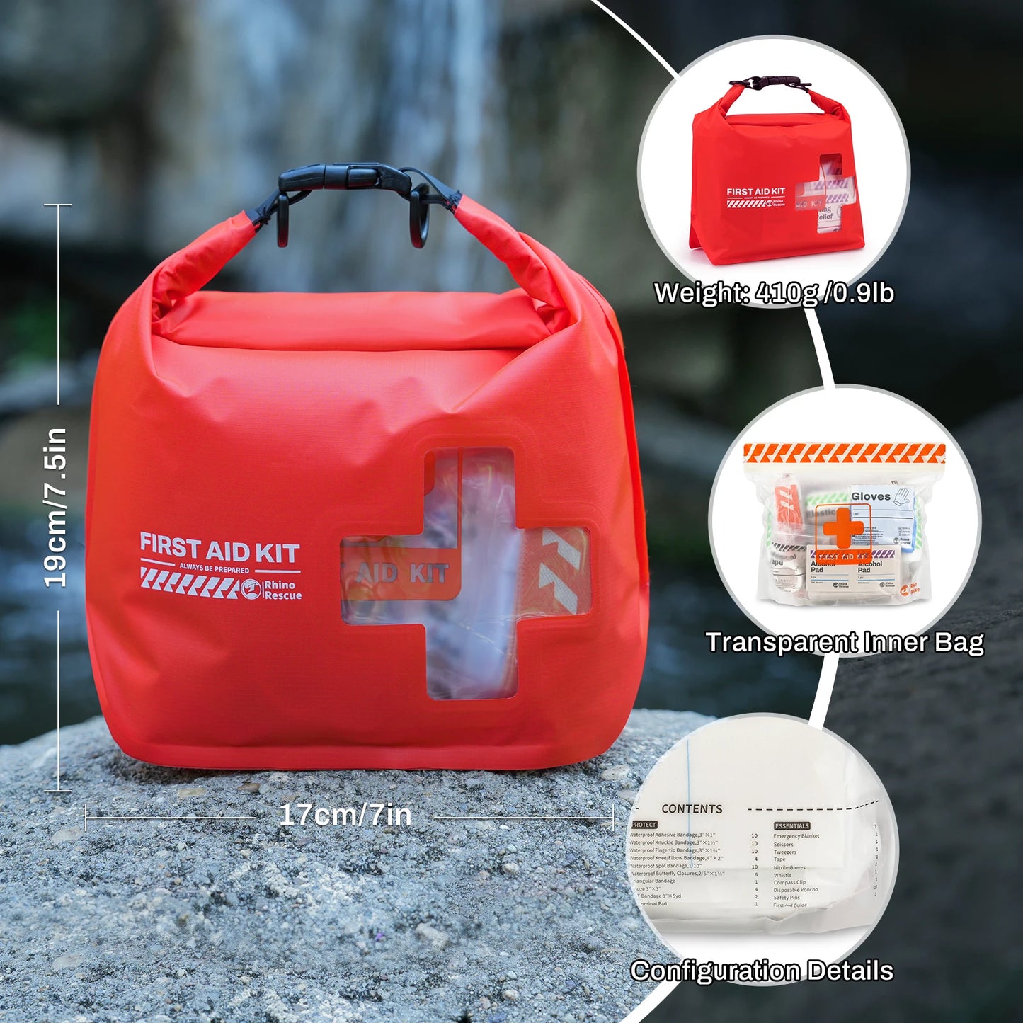 Rhino Rescue Waterproof First Aid Kit Boat Dry Bag Kayak