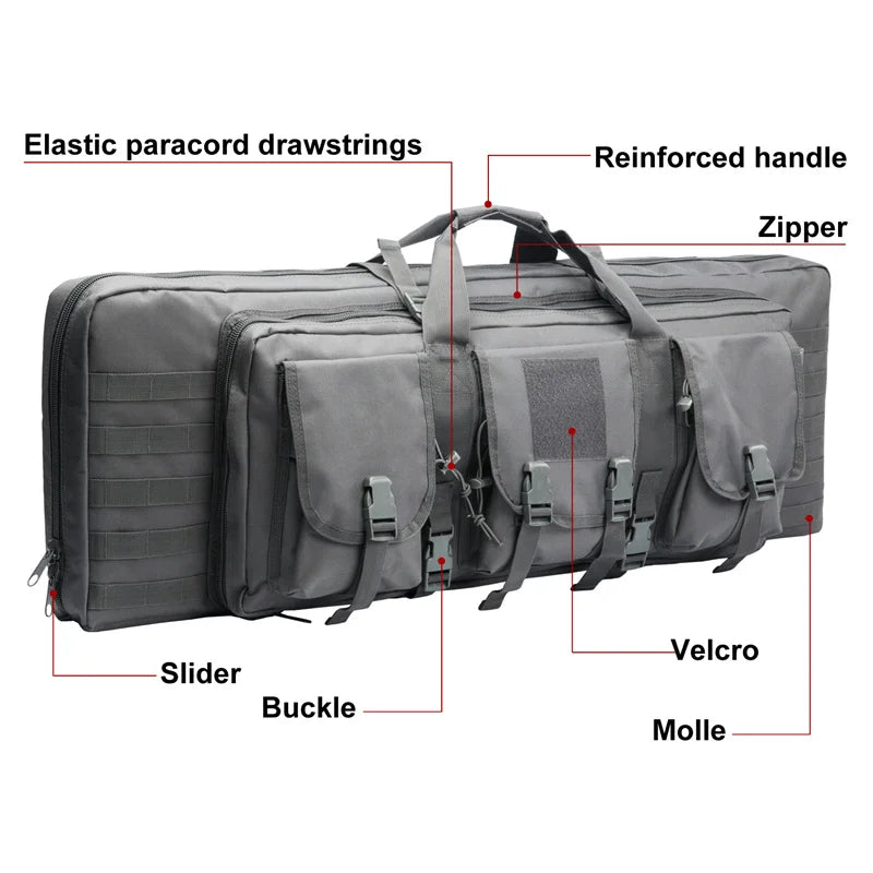 LQARMY Tactical Double Rifle Case Molle Sniper Airsoft Bag